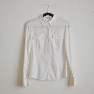 Jil Sander white buttoned down blouse size:36